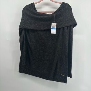 NWT Michael Michael kors black shimmer top size XL